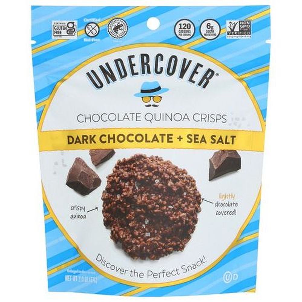 Undercover Quinoa Dark Chocolate Plus Sea Salt Quinoa Crisps, 2 Ounce -- 12 Per Case