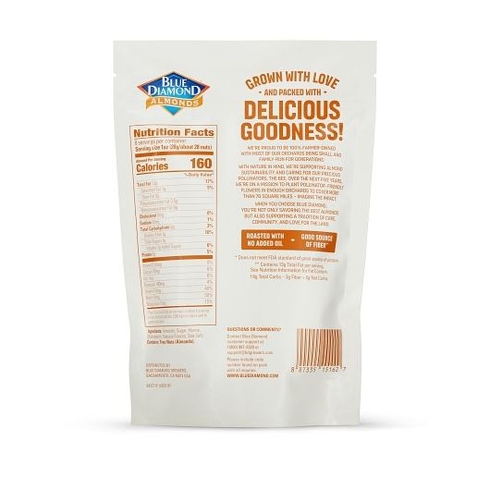 Blue Diamond Oven Roasted Honey Almonds, 8 Ounce -- 12 Per Case