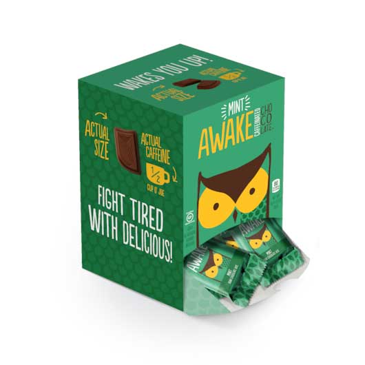 Awake Chocolate Dark Chocolate Mint Chocolate Bites, 0.48 Ounce -- 300 Per Case