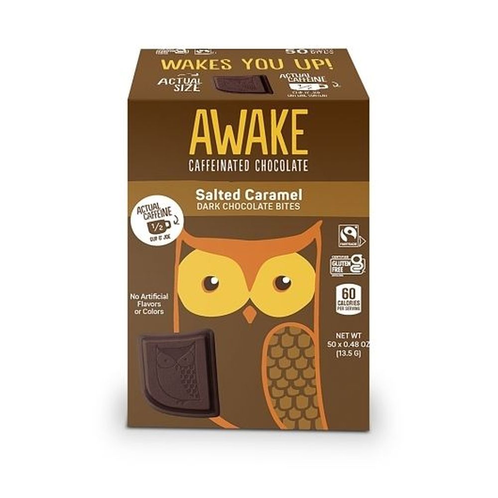 Awake Salted Caramel Dark Chocolate Bites, 0.48 Ounce - 300 per case