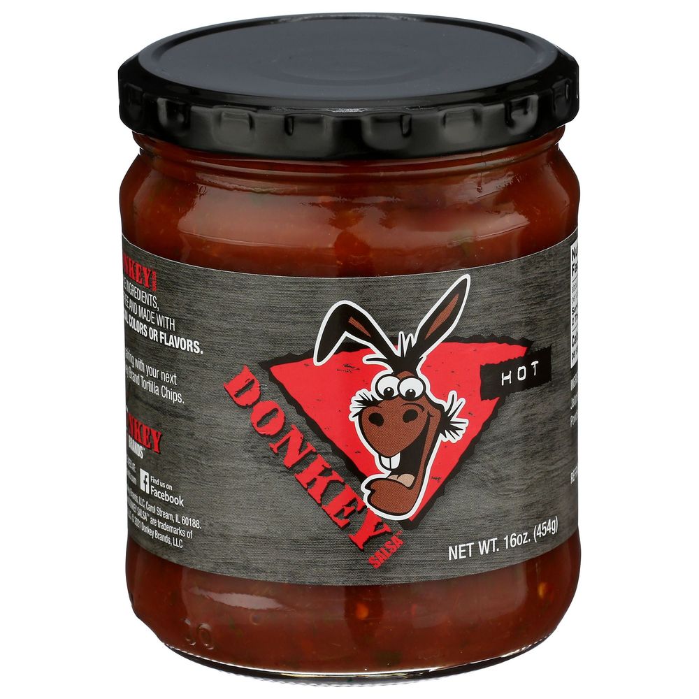 Donkey Chip Hot Salsa, 16 Ounce -- 6 Per Case