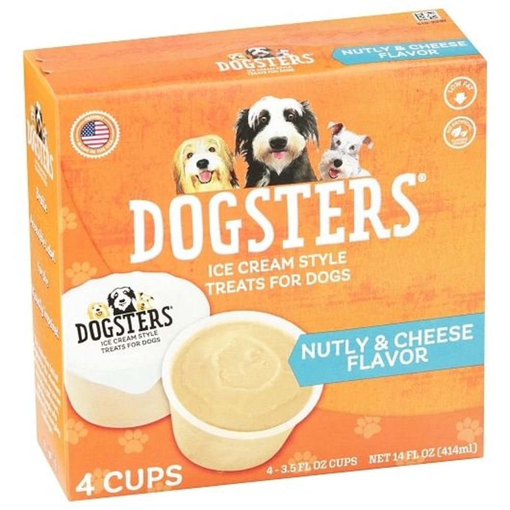 Dogsters Nutly And Cheese Flavor Ice Cream Style Treats For Dogs, 4 Count -- 12 Per Case