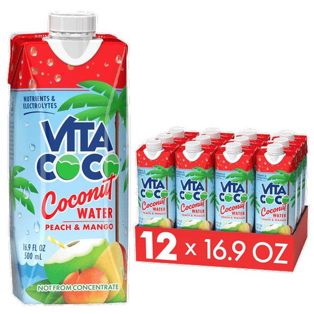 Vita Coco Peach Mango Coconut Water, 16.9 Ounce -- 12 Per Case