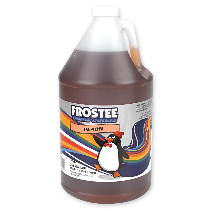 Frostee Peach Snow Cone Syrup, 1 Gallon -- 4 per case.
