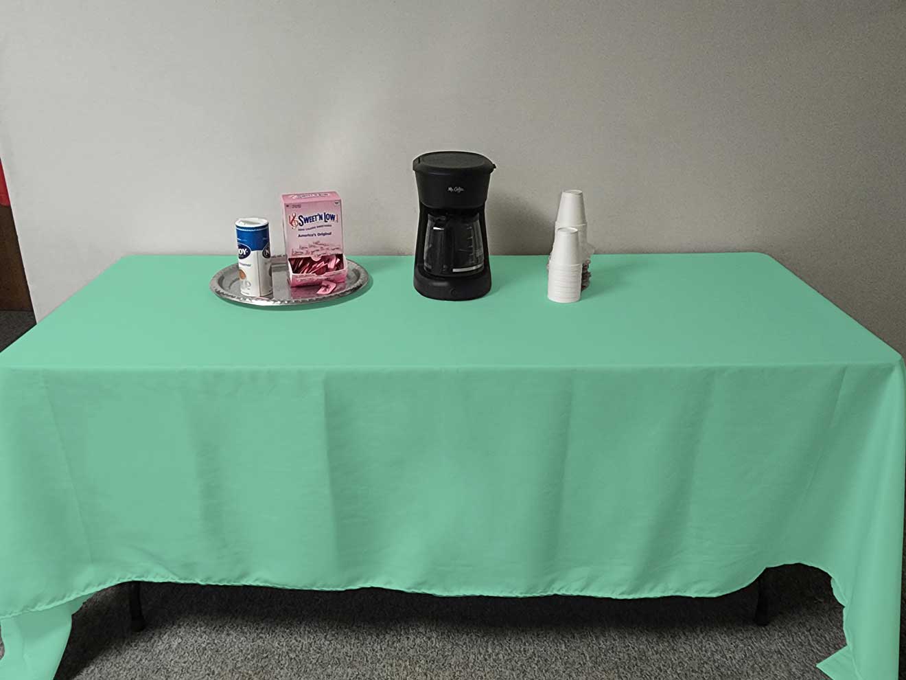 Intedge Seafoam Poly/Cotton Tablecloth, 54 x 120 inch