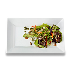 Yoshi Rectangle White Salad Plate, 10 X 6.5 Inch, 10 Count -- 12 Per Case