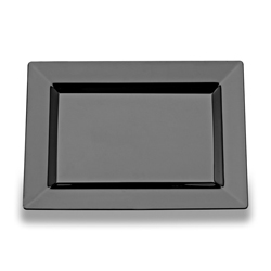 Yoshi Rectangle Black Dessert Plate, 10 Count -- 12 Per Case