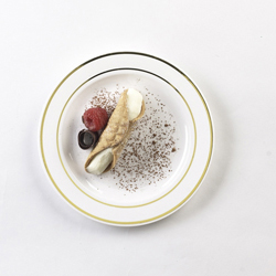 Yoshi Glimmerware White And Gold Dessert Plate, 6 Inch, 10 Count -- 12 Per Case