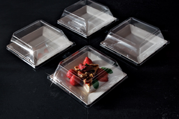 Yoshi Squares 6. 5 Inch Dessert Plate Pet Lid Only -- 120 Per Case