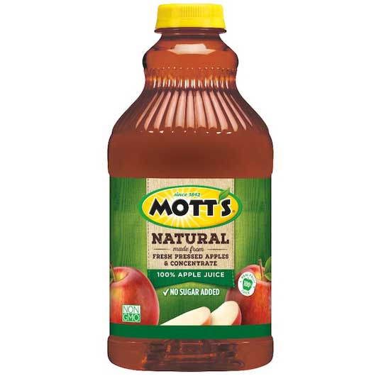 Mott's 100 Percent Natural Apple Juice, 64 Fluid Ounce -- 8 Per Case