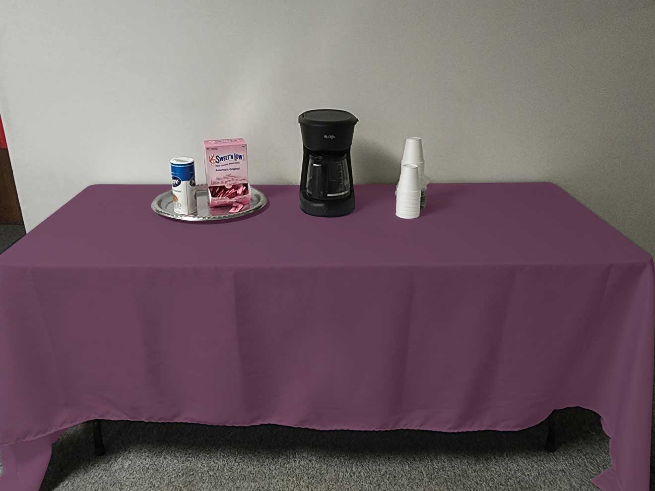 Intedge Mauve Poly/Cotton Tablecloth, 72 x 72 inch