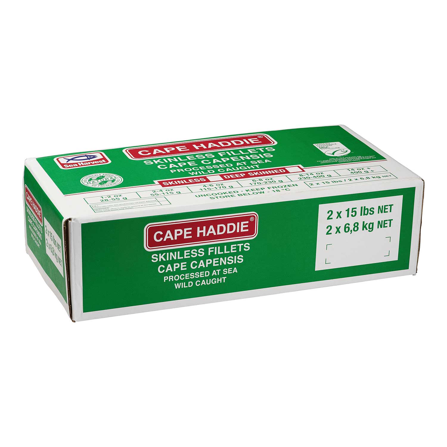 Sea Harvest Cape Capensis Fillet, 15 Pound -- 2 Per Case
