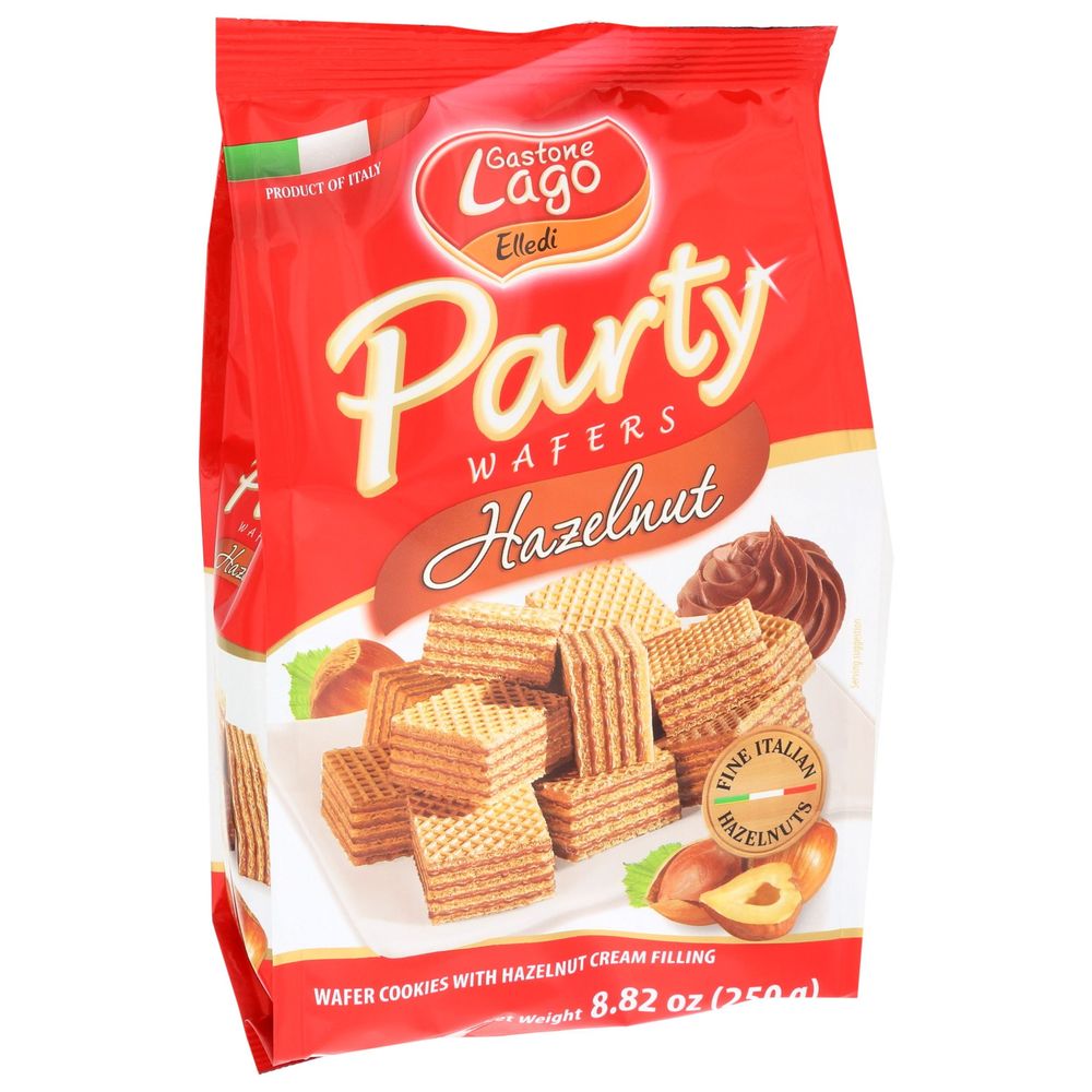 Gastone Lago Hazelnut Party Wafer Cookie, 8.82 Ounce -- 10 Per Case