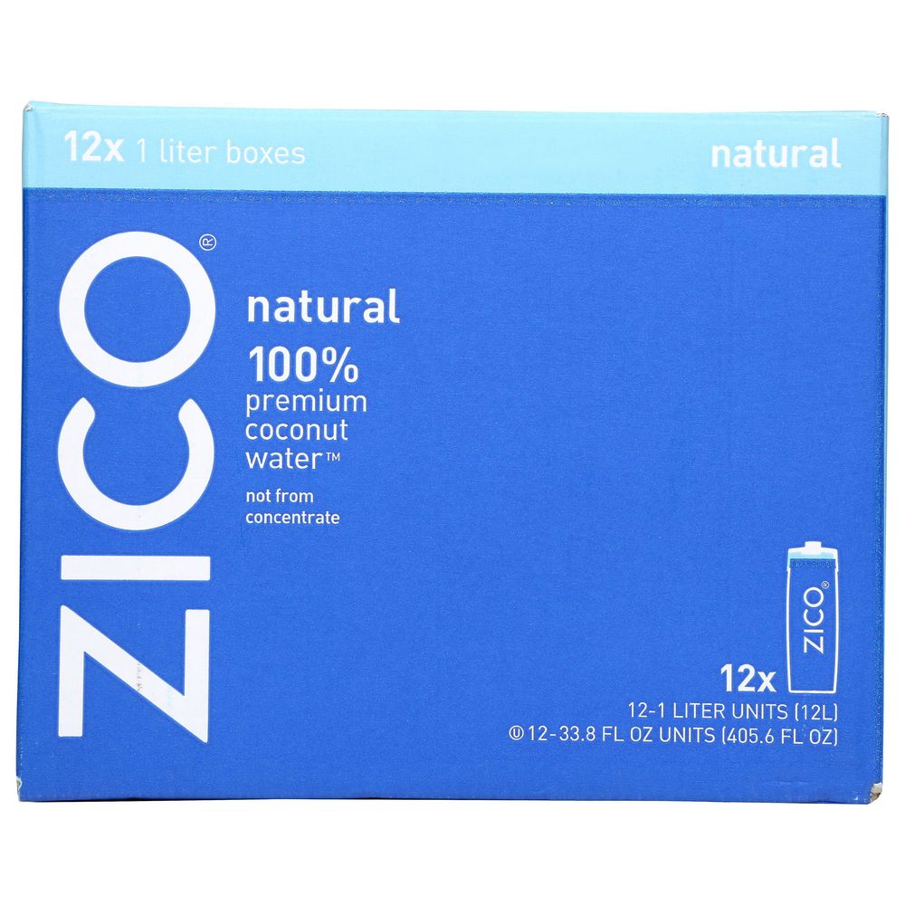 cocco Zico Natural Coconut Water, 33.8 Fluid Ounce -- 12 per case