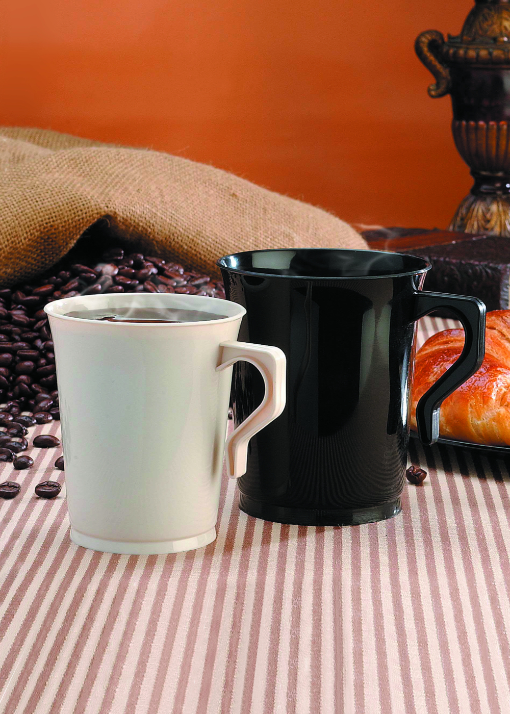 Yoshi Polypropylene Black Coffee Mug, 8 Ounce -- 500 Per Case