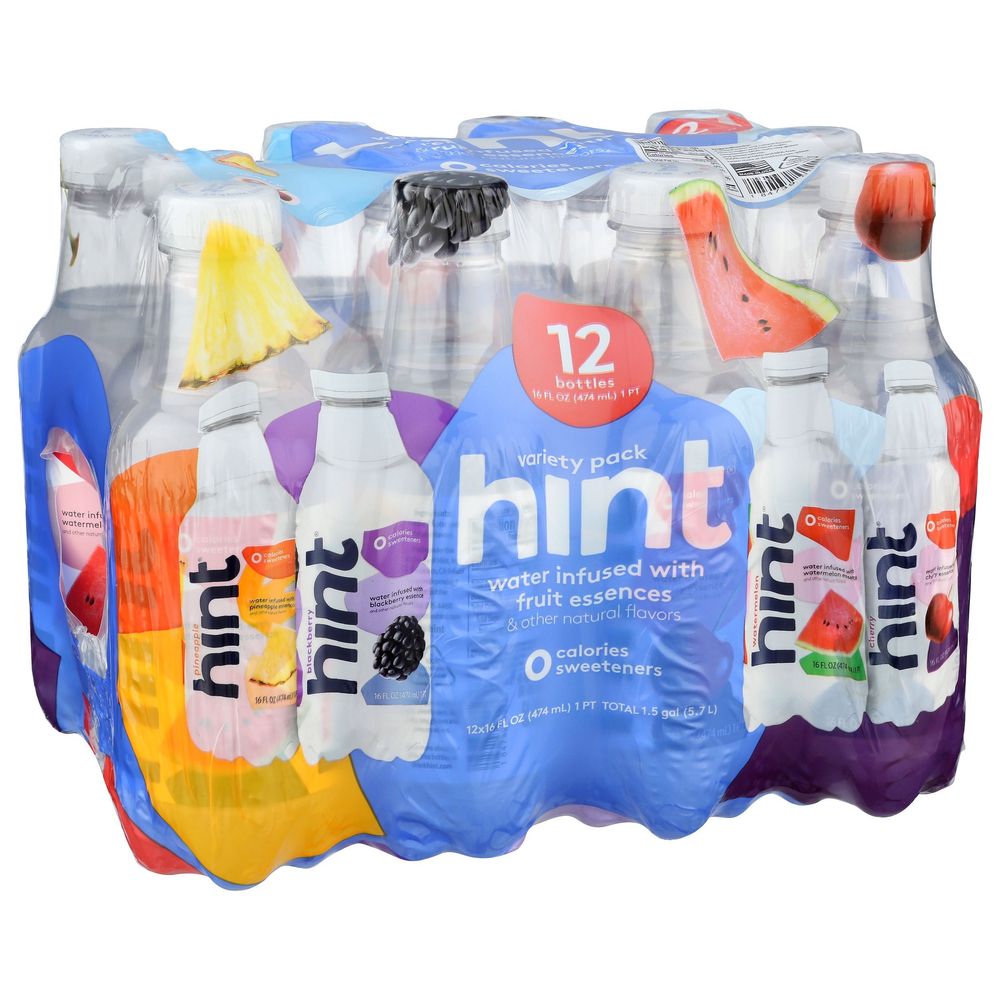 Hint 4 Flavor Water Infused With Fruit Essences, Variety Pack, 16 Fluid Ounce -- 12 Per Case