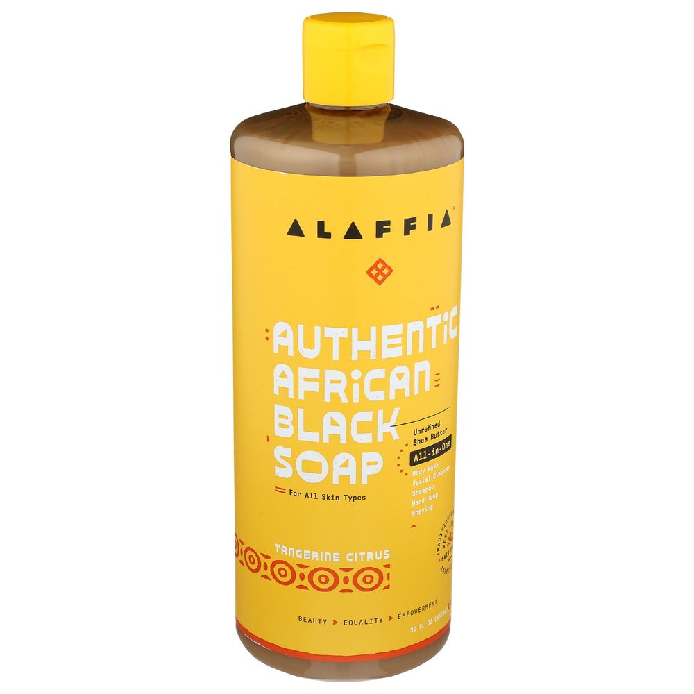 Alaffia Tangerine Citrus Authentic African Black Soap, 32 Fluid Ounce