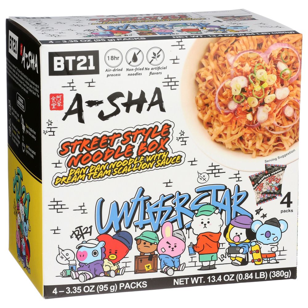 A-sha Bt21 Street Style Dan Dan Noodle With Dream Team Scallion Sauce, 13.4 Ounce -- 6 Per Case