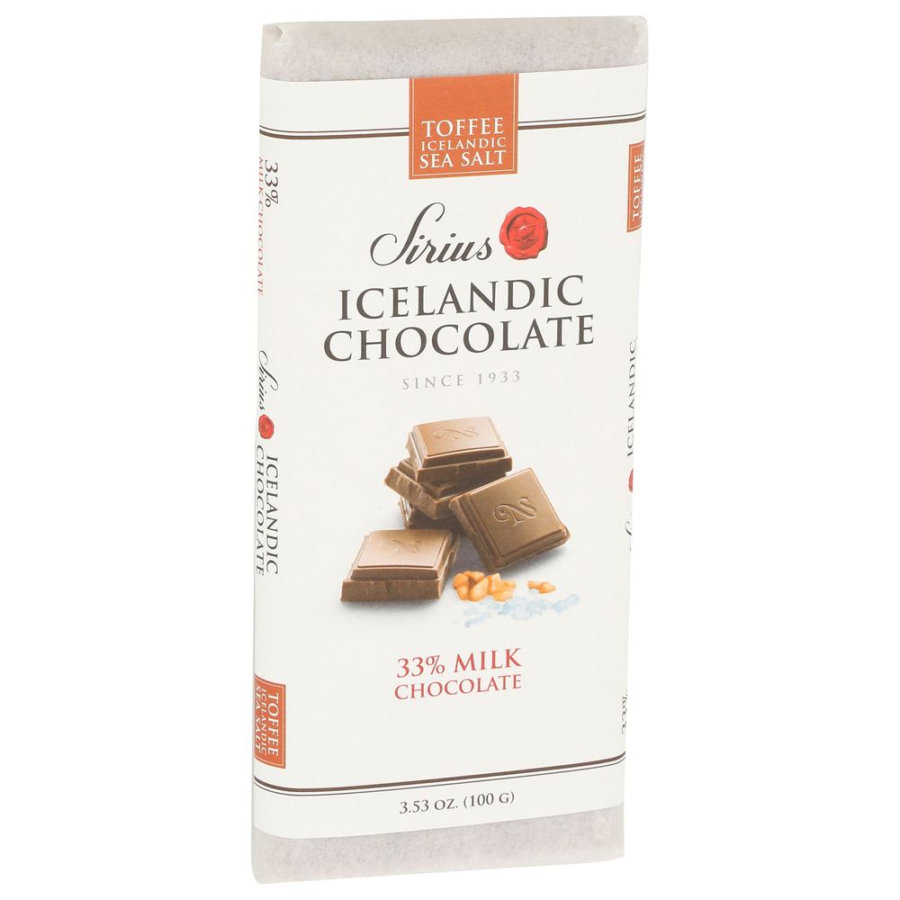 Sirius Icelandic 33 Percent Milk Chocolate Bar With Toffee Sea Salt, 3.53 Ounce -- 12 Per Case