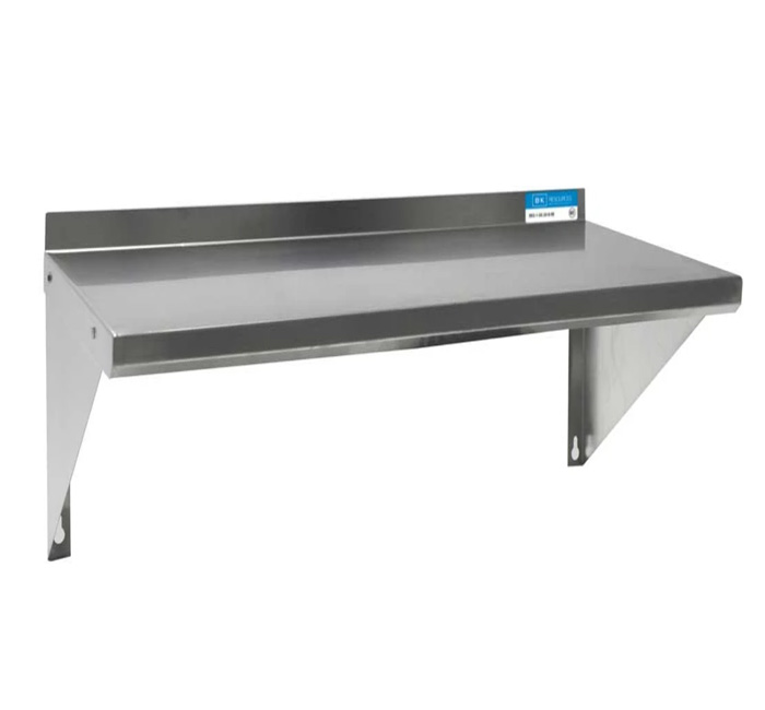 BK Resources 18/430 Stainless Steel Economy Wall Shelf, 60 inch Width x 12 inch Depth