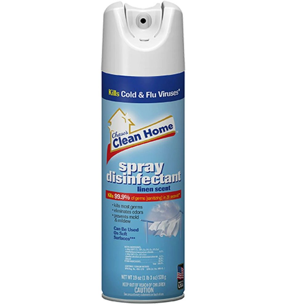 Chase's Clean Home Country Linen Scent Disinfectant Spray, 19 Ounce -- 12 Per Case