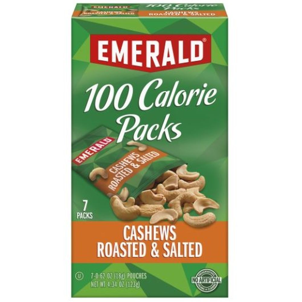 Emerald 100 Calorie Packs Roasted And Salted Cashews, 4.34 Ounce -- 8 Per Case