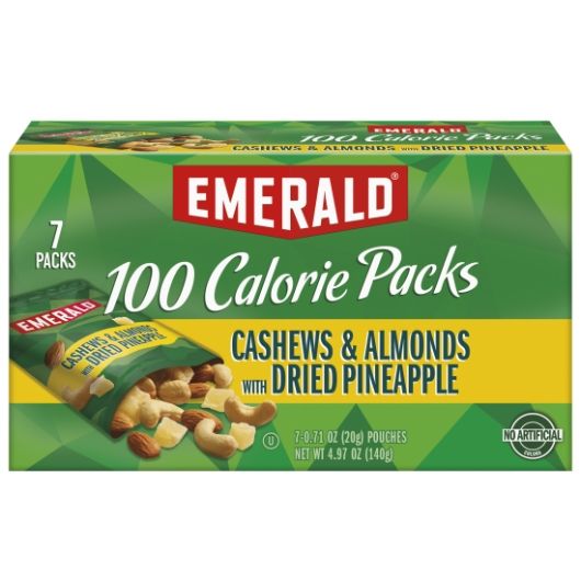 Emerald 100 Calorie Packs Cashews And Almonds With Dried Pineapple, 4.97 Ounce -- 8 Per Case