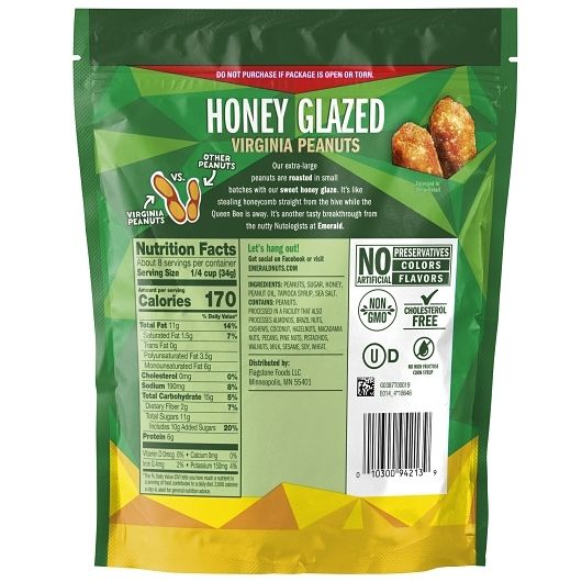 Emerald Honey Glazed Virginia Peanuts, 10 Ounce -- 6 Per Case