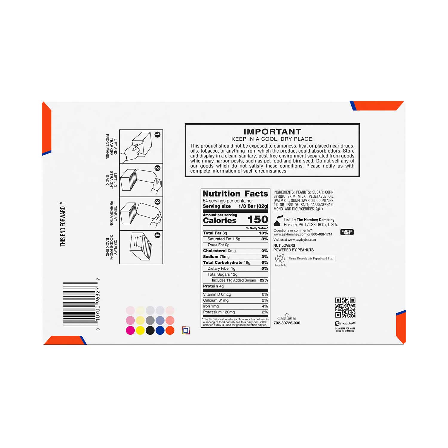 Payday King Size Individually Wrapped Peanut Caramel Candy Bar, 3.4 Ounce -- 144 Per Case