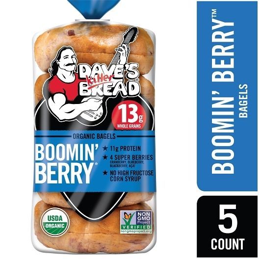 Dave's Killer Organic Berry Bagels Bread, 16.75 Ounce -- 10 Per Case