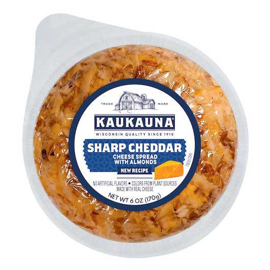 Kaukauna Sharp Cheddar Cheese Spread With Almonds, 6 Ounce -- 12 Per Case