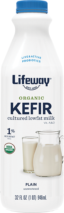 Lifeway Organic Probiotic Low Fat Plain Kefir, 32 Ounce -- 6 Per Case