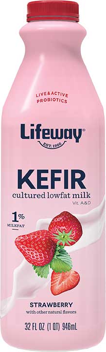 Lifeway Probiotic Low Fat Strawberry Kefir, 32 Ounce -- 6 Per Case