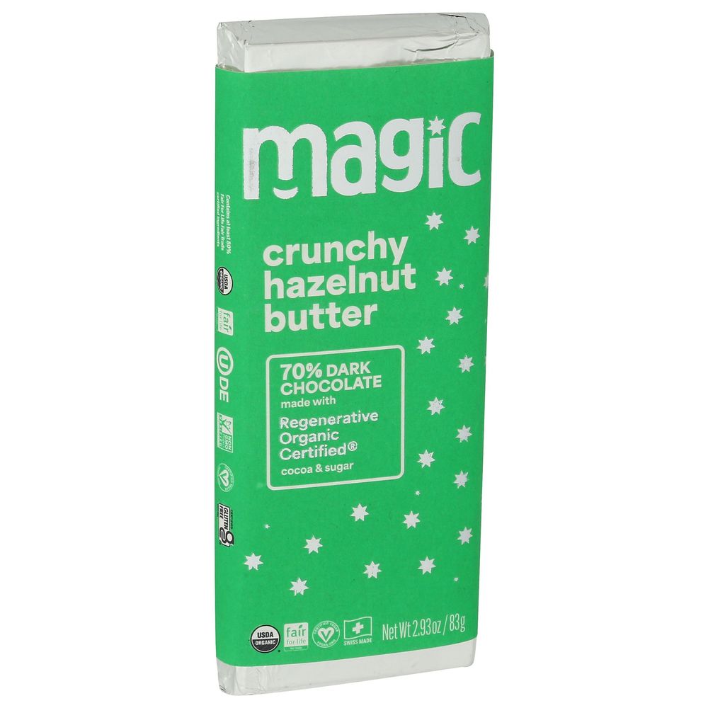 Dr Bronners Magic Crunchy Hazelnut Butter 70 Percentage Dark Chocolate Bar, 2.93 Ounce -- 12 Per Case
