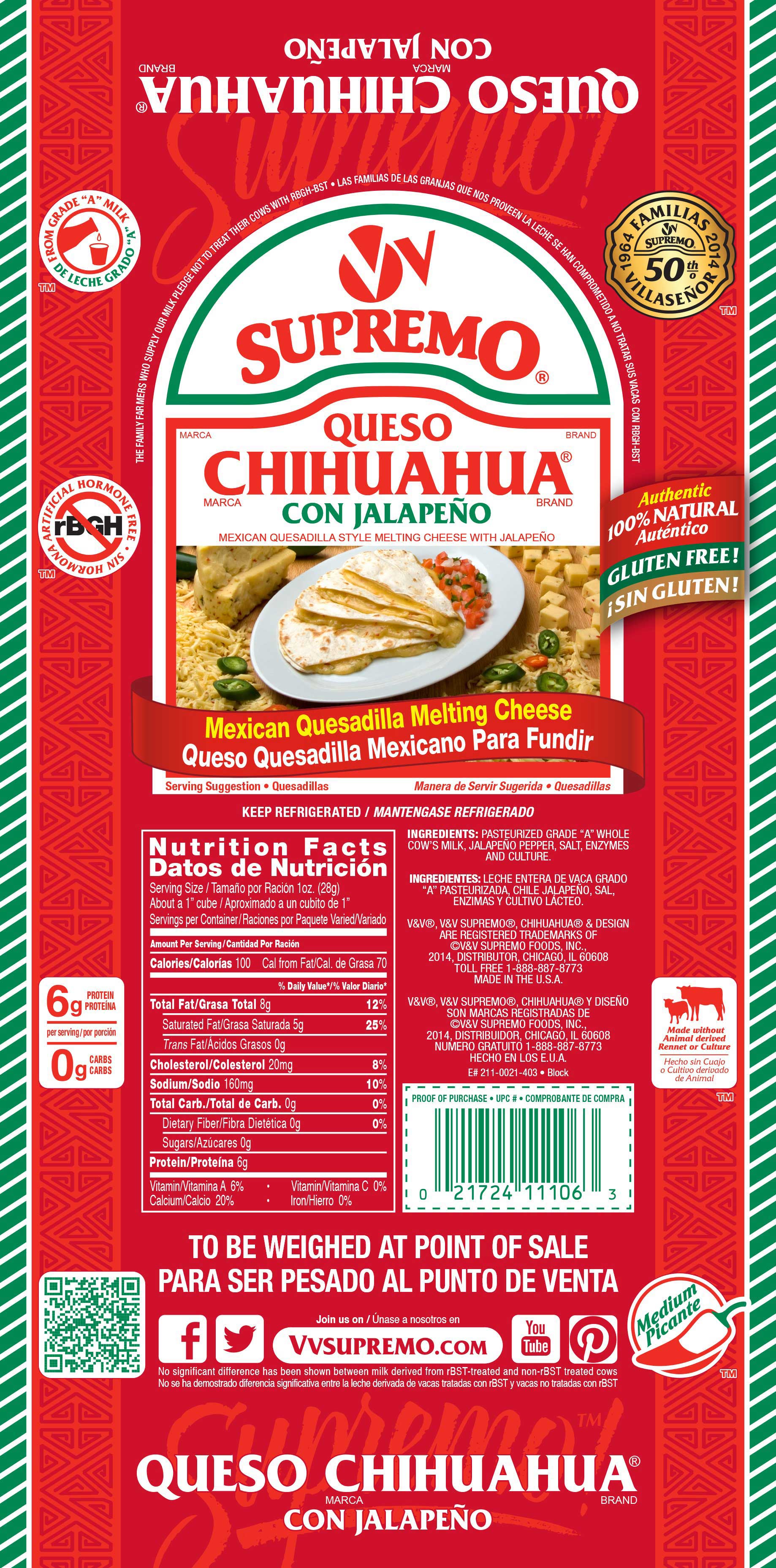 ぎゃわぎゃわさんページ Supremo Queso Chihuahua with Jalapeno Mexican Style