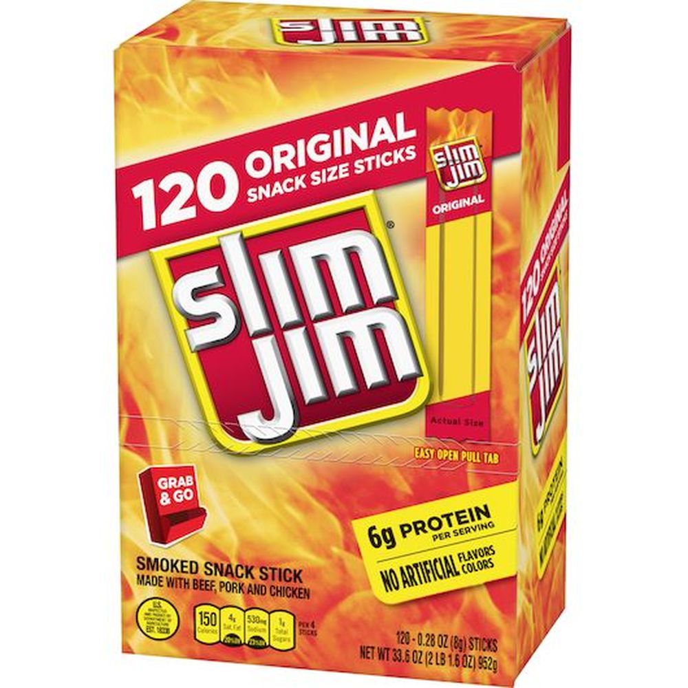 Slim Jim Original Gravity Feed Smoked Meat Stick, 0.28 Ounce -- 720 Per Case
