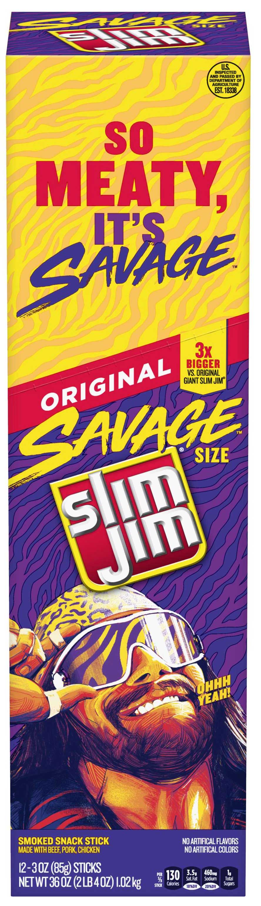 Slim Jim® Savage Size Original Flavor Smoked Snack Stick, 3 oz - Mariano's