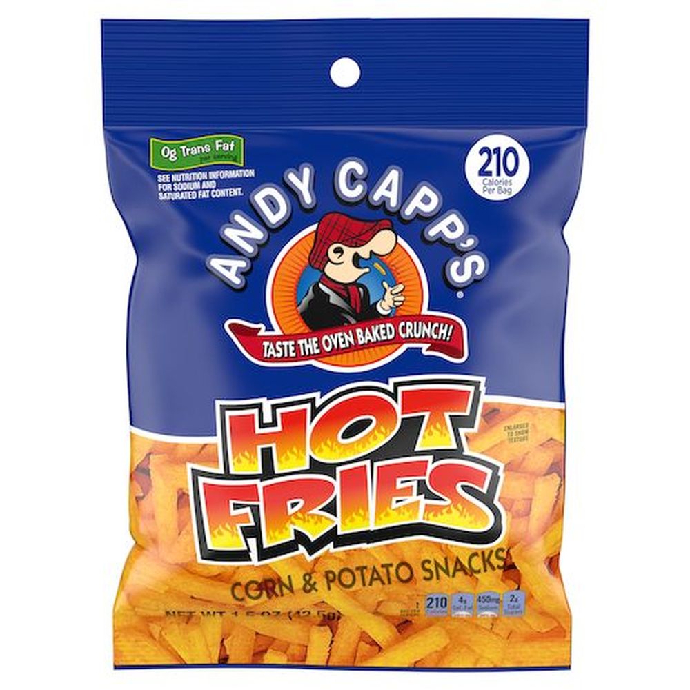 Andy Capp's Hot Fries Corn Snacks, 1.5 Ounce -- 48 Per Case