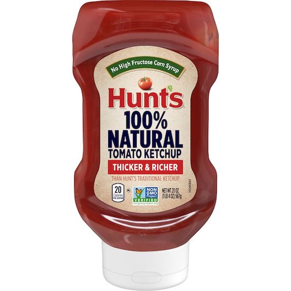 Hunts 100 Percent Natural Tomato Ketchup, 20 Ounce -- 12 per case