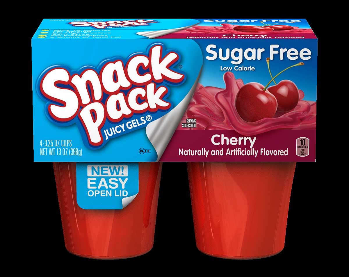 Snack Pack Sugar Free Cherry Juicy Gel, 13 Ounce -- 12 Per Case