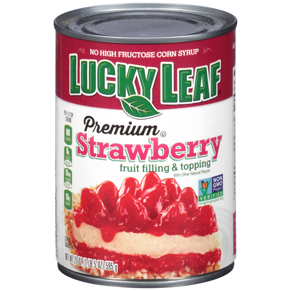 Lucky Leaf Premium Strawberry Pie Filling, 21 Ounce -- 8 per case.