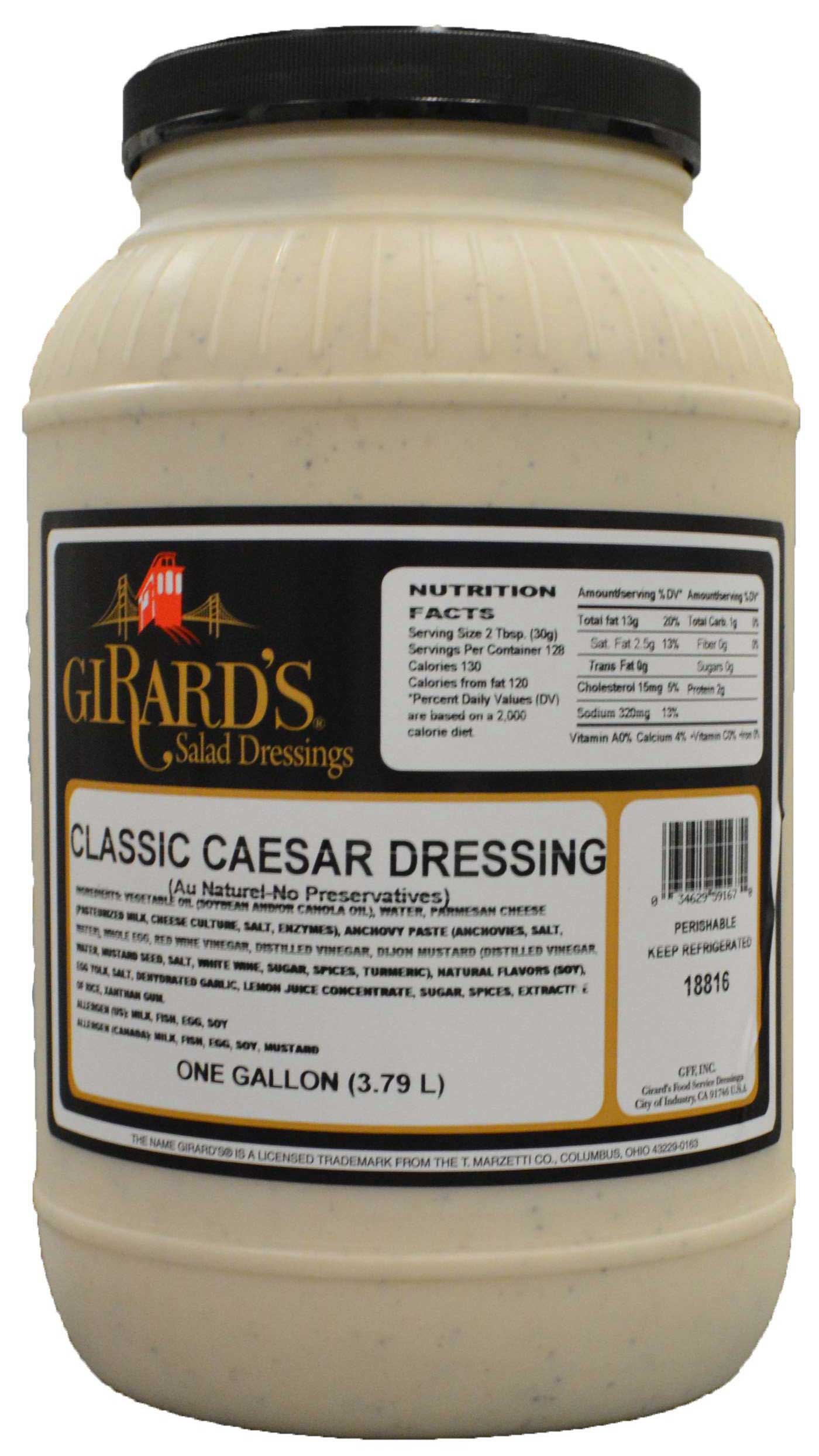 Girard's Dressing Au Naturel Classic Caesar Dressing, 1 Gallon -- 2 Per Case