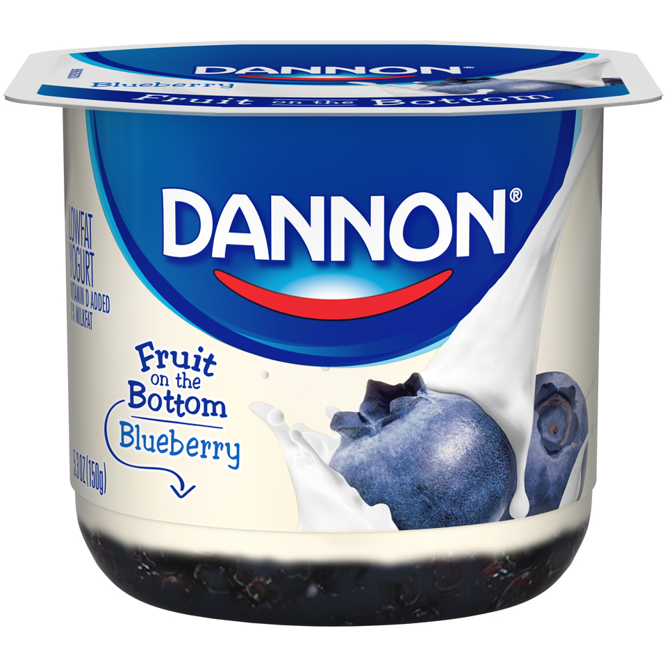 Dannon Fruit On The Bottom Blueberry Yogurt, 6 Ounce -- 12 Per Case