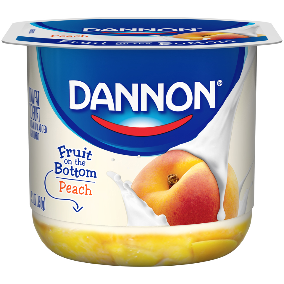 Dannon Fruit On The Bottom Peach Yogurt, 6 Ounce -- 12 Per Case