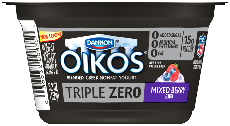 Oikos Organic Triple Zero Mixed Berry Nonfat Greek Yogurt, 5.3 Ounce -- 12 Per Case