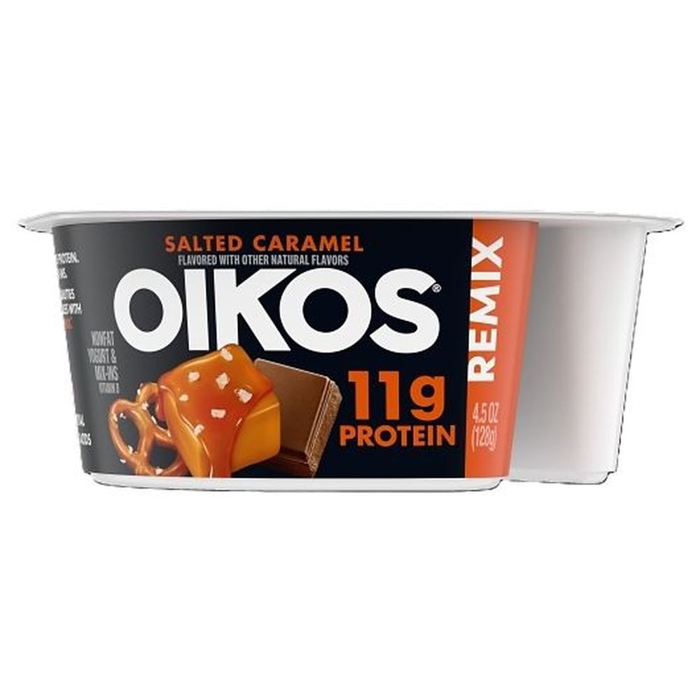 Oikos Salted Caramel with Chocolate Covered Pretzel Yogurt, 4.5 Ounce -- 8 per case