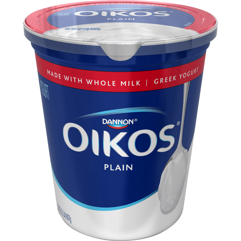 Oikos Organic Plain Whole Milk 4 Percent Fat Greek Yogurt, 32 Ounce -- 6 Per Case