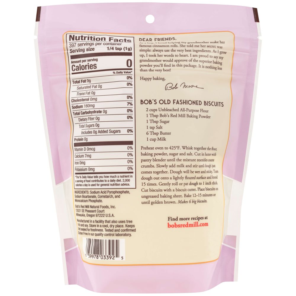 Bob's Red Mill Baking Powder, 14 Ounce -- 4 Per Case