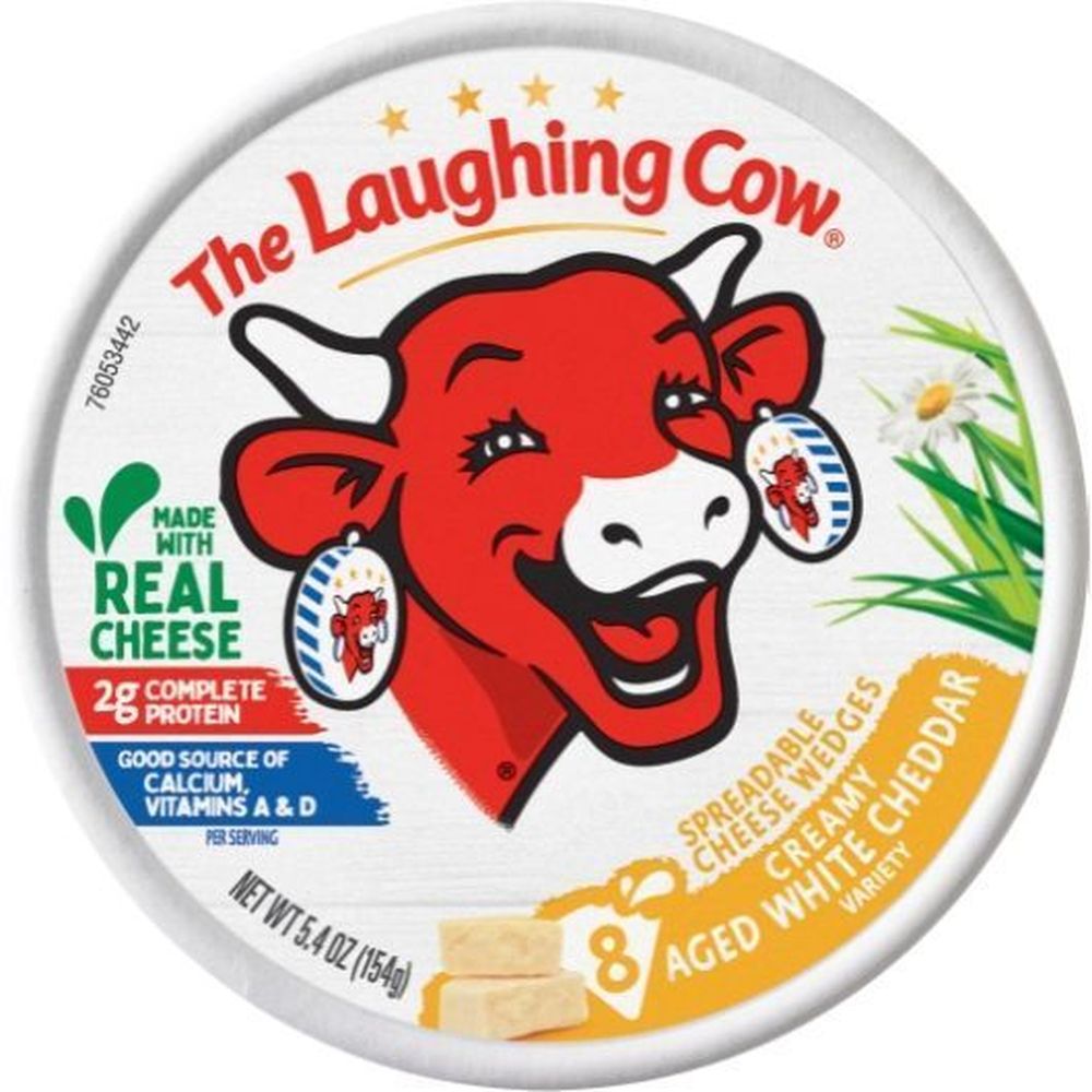 The Laughing Cow Queso Untable Cheddar Blanco, 5.4 Onzas -- 12 Por Caja