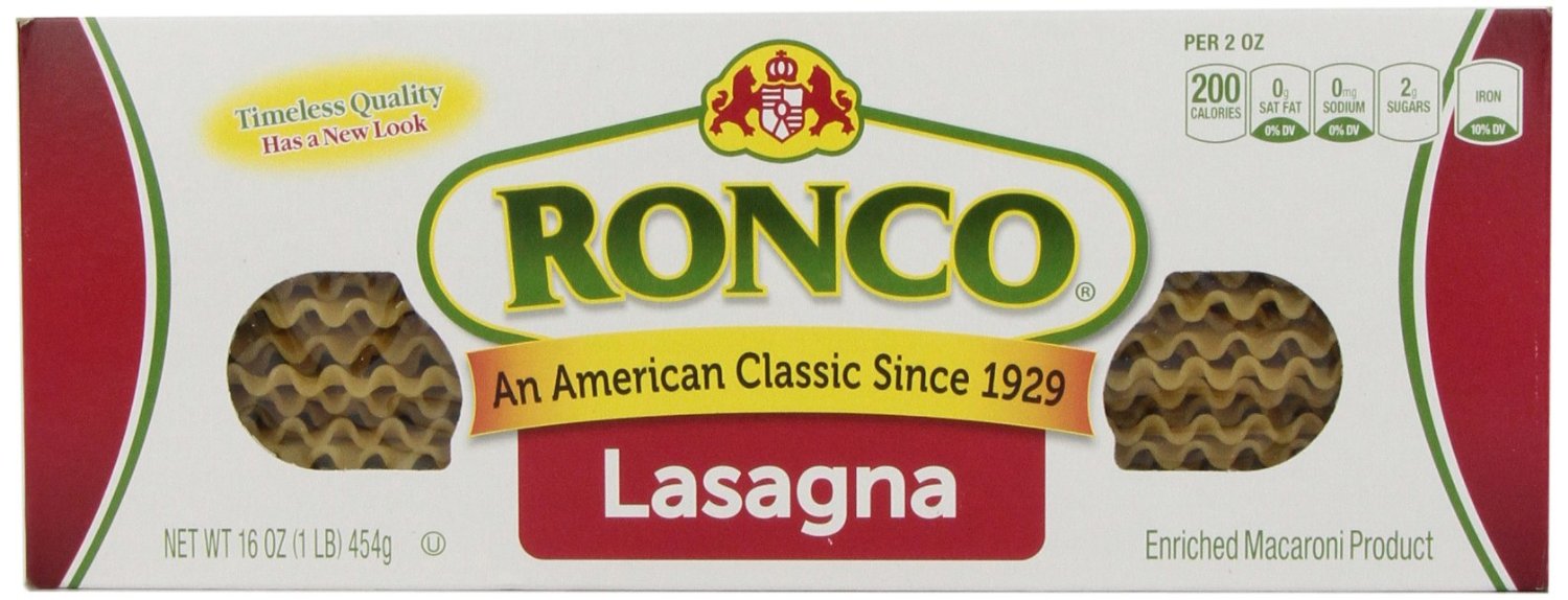 Ronco Lasagna, 16 Ounce -- 12 Per Case